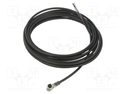Connection lead; M8; PIN: 3; angled; 5m; plug; 4A; LED; IP67; 24VDC