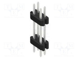 Connector: pin strips; pin header; male; PIN: 4; 1.27mm; THT; 2x2