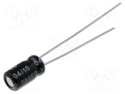 Capacitor: electrolytic; THT; 22uF; 16VDC; Ø4x7mm; Pitch: 1.5mm