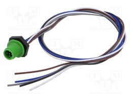 Connector: M12; socket; male; straight; with lead; PIN: 5; 0.34mm2