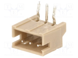 Socket; wire-board; male; 1.5mm; PIN: 3; THT; 100V; 1A; tinned; 20mΩ