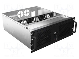 Enclosure: ATX server; Standard: 19"; 4U; black; Z: 430mm; X: 520mm