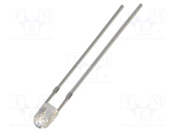 LED; bluish green; 3mm; 5800÷7000mcd; 60°; Front: convex; -30÷85°C