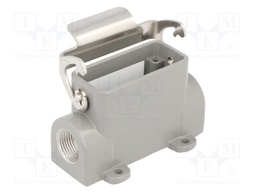 Enclosure: for HDC connectors; size 10A; with latch; angled; M20