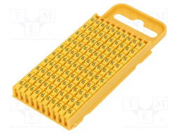Markers for cables and wires; Label symbol: 6; 4.3÷5.3mm; yellow