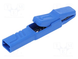 Crocodile clip; 25A; blue; Grip capac: max.9.5mm; Socket size: 4mm