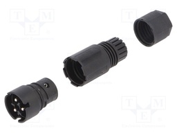 Plug; Connector: circular; male; PIN: 3; silver plated; 8A; 250V