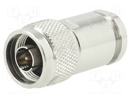 Plug; N; male; straight; 50Ω; RG213; clamp; for cable; teflon