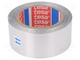 Tape: duct; W: 50mm; L: 50m; D: 50um; grey; acrylic; aluminium; 3%