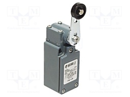 Limit switch; lever R 49mm, plastic roller Ø20mm; NO + NC; 10A
