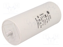 Capacitor: motors, run; 60uF; 400VAC; Ø50x117mm; -25÷85°C; ±5%
