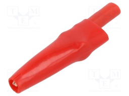 Crocodile clip; 10A; red; Grip capac: max.7.9mm; Socket size: 4mm