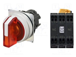 Switch: rotary; 22mm; LED; Pos: 3