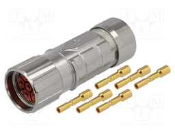 Connector: M23; plug; PIN: 6; female; crimped; for cable; straight