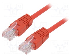 Patch cord; U/UTP; 5e; stranded; CCA; PVC; red; Len: 5m; 26AWG