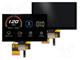 Display: TFT; 5"; 800x480; Illumin: LED; 140.7x93.83mm; RGB; round