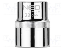 Socket; 6-angles,socket spanner; HEX 22mm; 1/2"