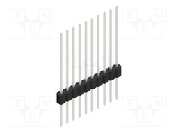 Connector: pin strips; pin header; male; PIN: 10; 1.27mm; THT; 1x10