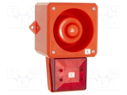 Signaller: lighting-sound; 230VAC; siren,flashing light; LED; red