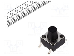 Microswitch TACT; SPST; Pos: 2; 0.05A/12VDC; SMT; 1.57N; 6x6x3.5mm