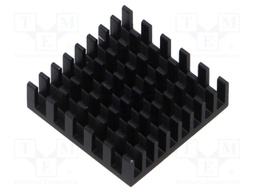 Heatsink: extruded; grilled; black; L: 21mm; W: 21mm; H: 6mm; anodized
