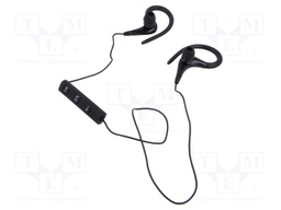 Wireless headphones with microphone; black; Features: with LED