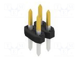 Connector: pin strips; pin header; male; PIN: 4; 2mm; THT; 2x2; 100V