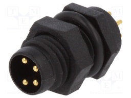 Connector: M8; male; PIN: 4; for panel mounting; socket; 3A; 30V