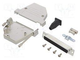 D-Sub; PIN: 37; female; shielded,with strain relief; angled 45°