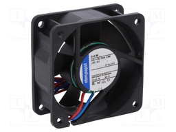 Fan: DC; axial; 60x60x25mm; 42m3/h; 35dBA; ball bearing; 5100rpm