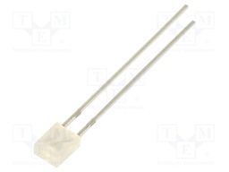 LED; green; rectangular; 2x4x5mm; 500mcd; 100°; Front: flat; 20mA