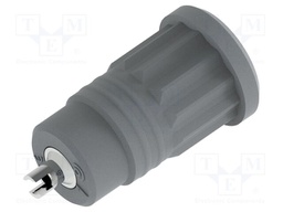 Connector: 4mm banana; socket; 25A; grey; nickel plated; soldered