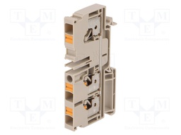 Splice terminal: rail; 6mm2; ways: 1; terminals: 3; beige; wemid