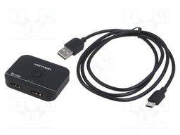 Splitter; HDMI 2.1; 4K,8K; black; Input: HDMI socket,USB C socket