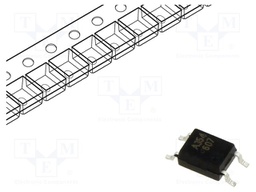 Optocoupler, Transistor Output, 1 Channel, SOIC, 4 Pins, 50 mA, 3.75 kV, 20 %