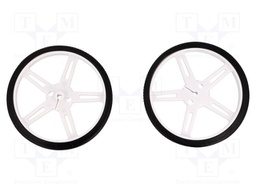 Wheel; white; Shaft: D spring; Pcs: 2; push-in; Ø: 70mm; W: 8mm