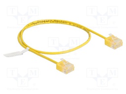 Patch cord; U/UTP; Cat: 6; RJ45 plug,both sides; 0.5m; PVC; yellow