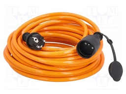 Extension lead; 3G2.5mm2; with flap; Sockets: 1; PUR; orange; 50m