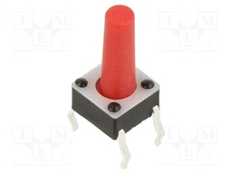 Microswitch TACT; SPST-NO; Pos: 2; 0.05A/12VDC; THT; 2.45N; 6x6x4mm