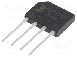 Single-phase bridge rectifier; Urmax: 600V; If: 2A; Ifsm: 50A; KBP