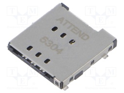 Connector: for cards; Nano SIM; push-pull; SMT; PIN: 6