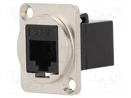 Coupler; FT; Cat: 5e; Layout: 8p8c; RJ45 socket,both sides; 19x24mm