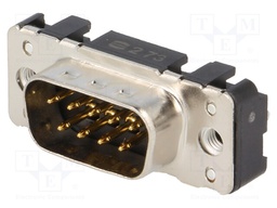 D-Sub; PIN: 9; socket; male; PCB snap-in; straight; THT; M3