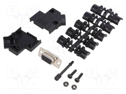 D-Sub; PIN: 9; plug; female; soldering; for cable; black