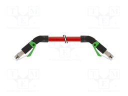 Patch cord; RJ45 down angled plug,both sides; 5; stranded; Cu