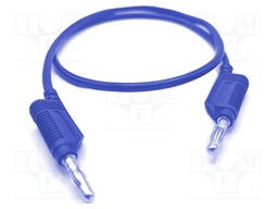 Test lead; 60VDC; 32A; banana plug 4mm,both sides; Len: 0.5m; blue