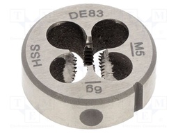 Threading die; M5; 0.8; high speed steel; H: 7mm; Øout: 20mm