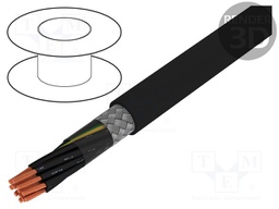 Wire; JZ-500-C; 12G0,75mm2; tinned copper braid; PVC; black
