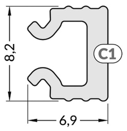 Cover for LED profiles; white; 2m; Application: HI8; V: C1; push-in