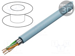 Wire; F/UTP; industrial Ethernet,outdoor; 5e; solid; Cu; 2x2x24AWG